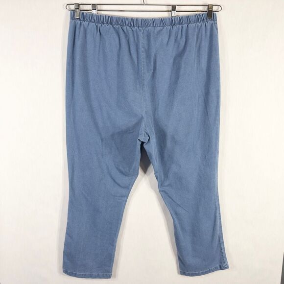 Denim 24 7 Roamans Plus Size 30WP Jeans Dip‎ Dye Straight Pull On Elastic 1205 - Picture 2 of 8